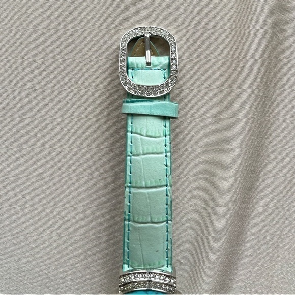 💜3/$15 adrienne CRYSTAL TURQUOISE QUARTZ WRIST WATCH - Picture 4 of 8